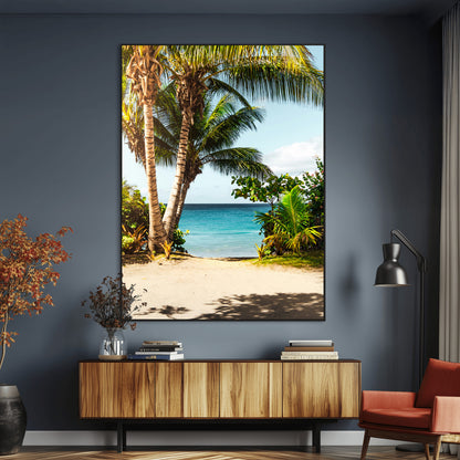 10046923-MGV-CV-24X36-Palm Tree Canvas Wall Art Canvas Print, Framed Coastal Wall Art Art Picture Print, Island Wall Decor Perfect Coastal Tropical