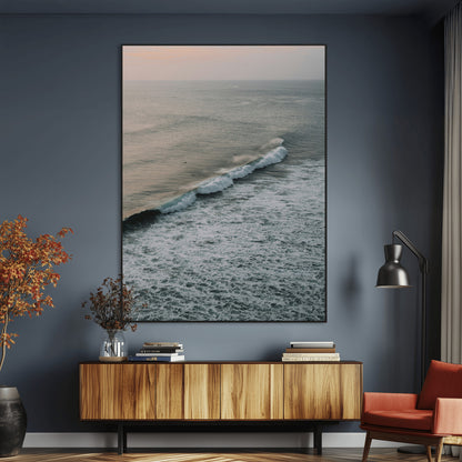 88999168-MGV-CV-24X36-Ocean Waves Wall Art Canvas Print, Framed Coastal Serenity Art Picture Print, Relaxing Ocean Perfect Modern Coastal Decor Artwork
