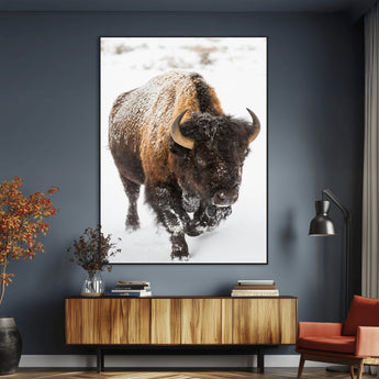 19448944-MGV-CV-24X36-Winter Wilderness Wall Art Canvas Print, Framed Brown Tones Art Picture Print, Nature Close-Up Perfect Rustic Lodge Decor Decor