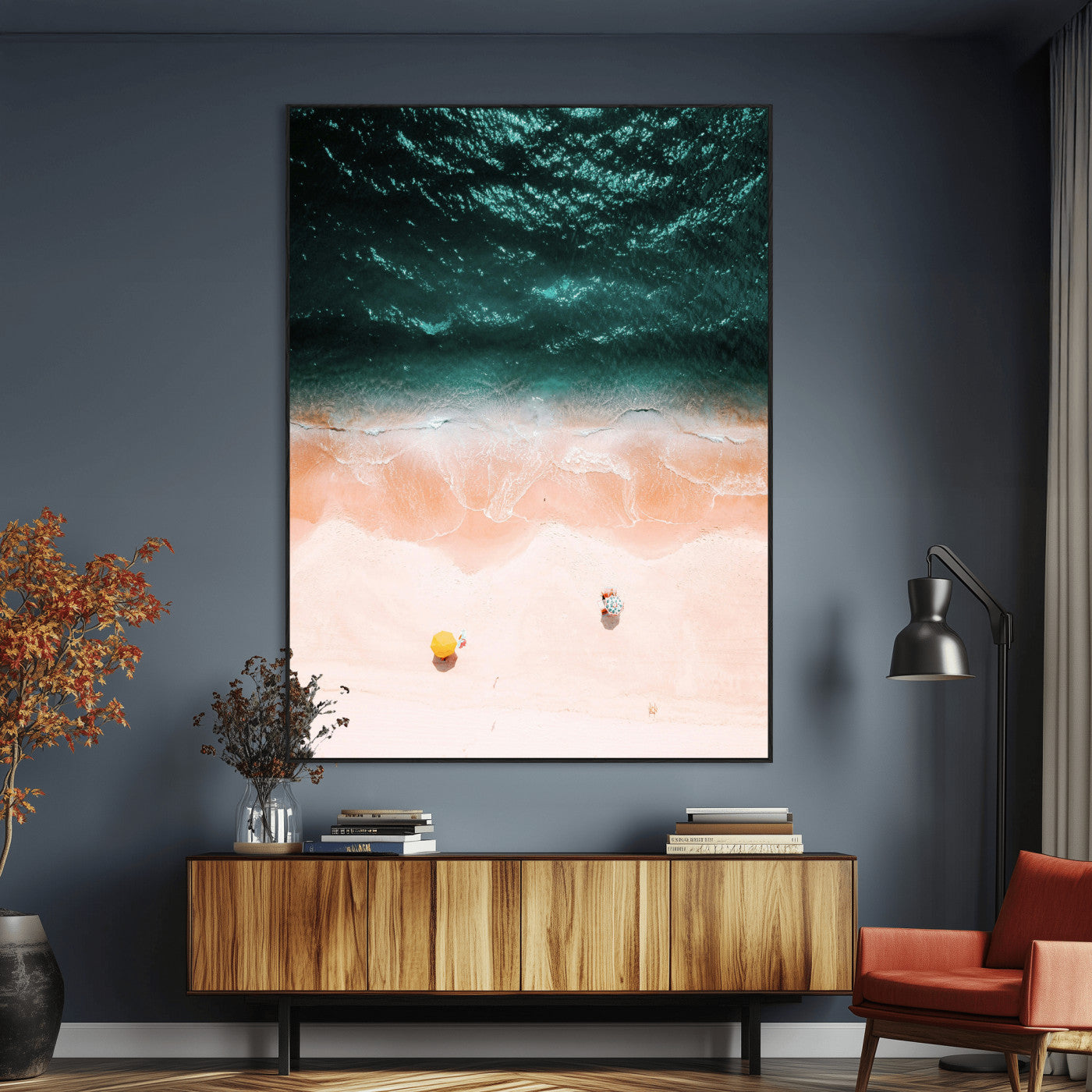 44468317-MGV-CV-24X36-Tropical Relaxation Wall Art Canvas Print, Framed Coastal Vibes Art Picture Print, Ocean Aesthetic Perfect Coastal Minimalist