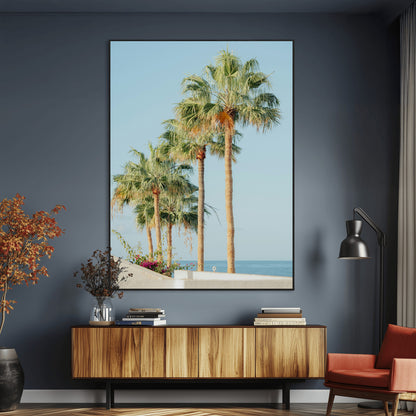 46777020-MGV-CV-24X36-Tropical Ocean Sunset Canvas Print – Beach Coastal Wall Art Canvas Print, Framed Nautical Decor for Home, Office, Vacation Resort