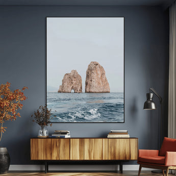 30730262-MGV-CV-24X36-Coastal Wall Art – Ocean Rock Formation Canvas Print, Dramatic Cliffs and Sea Photography Decor for Bedroom, Living Room, Office,