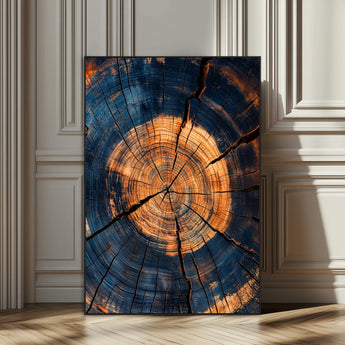 70513247-SEG-FC-51X34_Oversize_Oversize-Tree Rings Wall Art Canvas Print, Framed Rustic Texture Art Picture Print, Wood Grain Perfect Rustic Industrial Decor Artwork