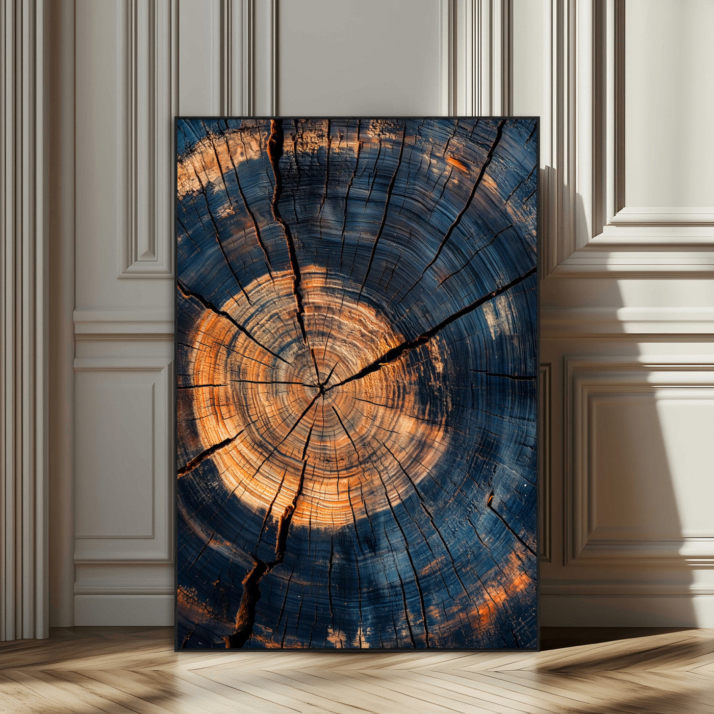 32486414-SEG-FC-51X34_Oversize_Oversize-Tree Rings Wall Art Canvas Print, Framed Rustic Texture Art Picture Print, Wood Grain Perfect Rustic Industrial Decor Artwork