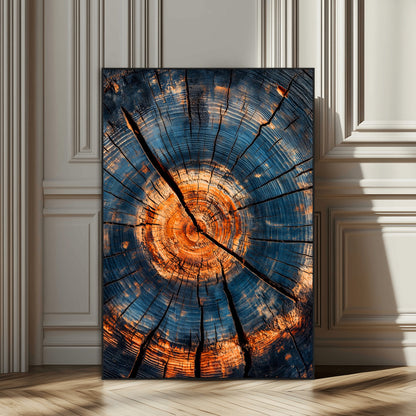 44185164-SEG-FC-51X34_Oversize_Oversize-Tree Rings Wall Art Canvas Print, Framed Rustic Texture Art Picture Print, Wood Grain Perfect Rustic Industrial Decor Artwork