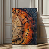 12078265-SEG-FC-51X34_Oversize_Oversize-Tree Rings Wall Art Canvas Print, Framed Burnt Wood Art Picture Print, Rustic Texture Perfect Rustic Earth Decor Artwork