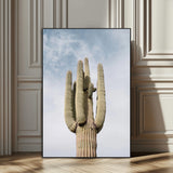 44868276-MGV-CV-24X36-Saguaro Cactus Wall Art Canvas Print, Framed Earthy Desert Art Picture Print, Warm Botanical Perfect Southwestern Boho Decor
