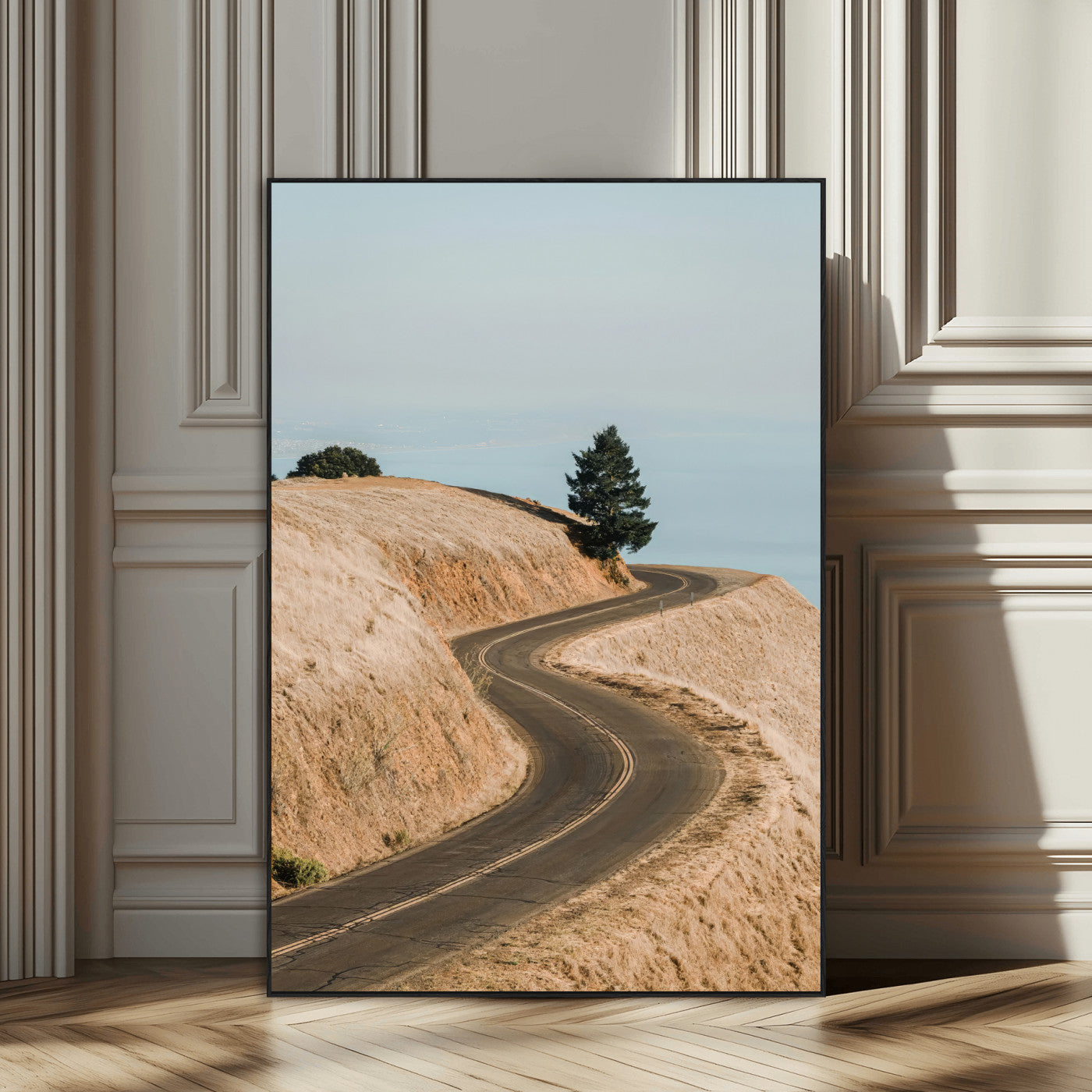 54702459-MGV-CV-24X36-Desert Road Wall Art Canvas Print, Framed Earthy Landscape Art Picture Print, Minimal Scenic Perfect Rustic Minimalist Decor