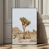 80210318-MGV-CV-24X36-Joshua Tree Wall Art Canvas Print, Framed Desert Minimalism Art Picture Print, Neutral Earth Tones Perfect Southwestern Minimalist