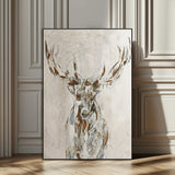 79642067-SEG-FC-51X34_Oversize_Oversize-Abstract Deer Wall Art Canvas Print, Framed Lodge Style Decor Art Picture Print, Rustic Animal Wall Perfect Lodge Cabin Style