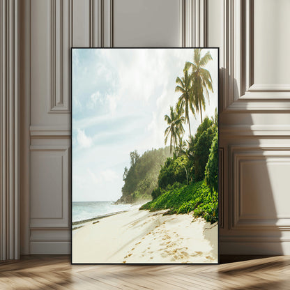 42984524-MGV-CV-24X36-Relaxing Beach Wall Art Canvas Print, Framed Ocean View Art Picture Print, Coastal Serenity Perfect Tropical Coastal Decor Artwork