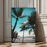 49451039-MGV-CV-24X36-Palm Trees Wall Art Canvas Print, Framed Tropical Beach Art Picture Print, Ocean Breeze Perfect Tropical Coastal Decor Artwork