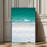 26150405-SEG-FC-51X34_Oversize_Oversize-Soft Waves Wall Art Canvas Print, Framed Seaside Escape Art Picture Print, Minimalist Beach Aesthetic Perfect Coastal Minimalist