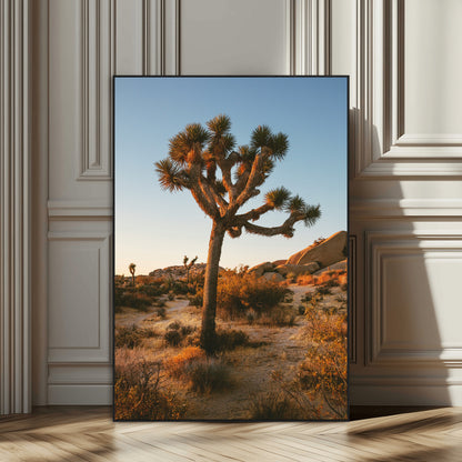 96503558-SEG-FC-51X34_Oversize_Oversize-Joshua Tree Wall Art Canvas Print, Framed Desert Sunset Art Picture Print, Golden Hour Light Perfect Southwestern Boho Decor