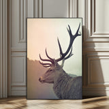 22632976-SEG-FC-51X34_Oversize_Oversize-Deer Canvas Print Wall Art Canvas Print, Framed Woodland Animal Decor Art Picture Print, Rustic Lodge Wall Art Perfect Rustic