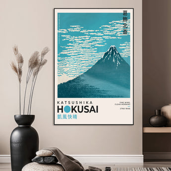 21454-MGV-CV-24X36-Hokusai Mount Fuji Wall Art – Fine Wind Clear Morning Japanese Canvas Print, Classic Ukiyo e Mountain Decor for Home, Office or