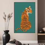 12468-MGV-CV-24X36-Tiger Wall Art – Modern Jungle Cat Canvas Print, Bold Wildlife Animal Decor for Bedroom, Office, Living Room or Nature Inspired