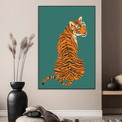 12468-MGV-CV-24X36-Tiger Wall Art – Modern Jungle Cat Canvas Print, Bold Wildlife Animal Decor for Bedroom, Office, Living Room or Nature Inspired