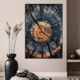 Test-Dikey-MGV-CV-24X36-Wood Tree Ring Wall Art Canvas Print, Framed Abstract Woodland Art Picture Print, Large Wood Stamp Perfect Farmhouse Decor Artwork