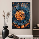 44185164-MGV-CV-24X36-Tree Rings Wall Art Canvas Print, Framed Rustic Texture Art Picture Print, Wood Grain Perfect Rustic Industrial Decor Artwork