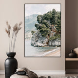 28003346-MGV-CV-24X36-Beach Trees Wall Art Canvas Print, Framed Earthy Beachside Art Picture Print, Beachside Nature Perfect Rustic Coastal Decor