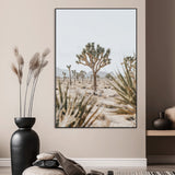 24058625-SEG-FC-51X34_Oversize_Oversize-Joshua Tree Wall Art Canvas Print, Framed Earthy Desert Art Picture Print, Neutral Desert Perfect Southwestern Minimalist Decor