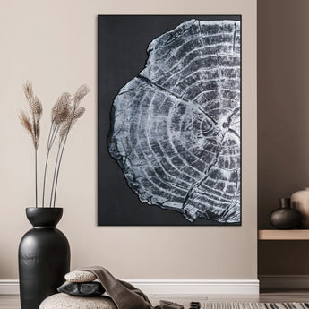 10432121-MGV-CV-24X36-Tree Ring Canvas Wall Art Canvas Print, Framed Rustic Wood Wall Art Picture Print, Botanical Tree Slice Perfect Modern Lodge Decor