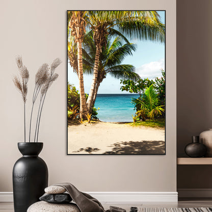 10046923-SEG-FC-51X34_Oversize_Oversize-Palm Tree Canvas Wall Art Canvas Print, Framed Coastal Wall Art Art Picture Print, Island Wall Decor Perfect Coastal Tropical