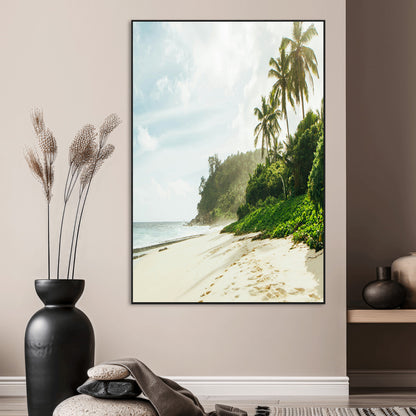 42984524-SEG-FC-51X34_Oversize_Oversize-Relaxing Beach Wall Art Canvas Print, Framed Ocean View Art Picture Print, Coastal Serenity Perfect Tropical Coastal Decor Artwork