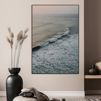 88999168-SEG-FC-51X34_Oversize_Oversize-Ocean Waves Wall Art Canvas Print, Framed Coastal Serenity Art Picture Print, Relaxing Ocean Perfect Modern Coastal Decor Artwork
