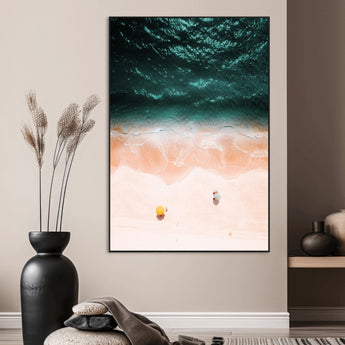 44468317-MGV-CV-24X36-Tropical Relaxation Wall Art Canvas Print, Framed Coastal Vibes Art Picture Print, Ocean Aesthetic Perfect Coastal Minimalist