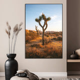 90776393-MGV-CV-24X36-Joshua Tree Wall Art Canvas Print, Framed Golden Hour Desert Art Picture Print, Sunset Glow Perfect Southwestern Boho Decor