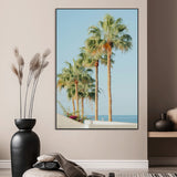 46777020-MGV-CV-24X36-Palm Tree Wall Art – Coastal Canvas Print with Tall Palms and Blue Sky, Minimal Tropical Photography, Relaxing Beach Decor for