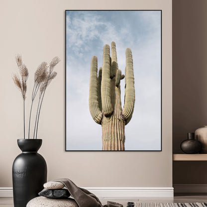 61603772-MGV-CV-24X36-Desert Wall Art – Tall Cactus Canvas Print, Southwestern Nature Photography Decor for Bedroom, Living Room, Office, Boho Home,