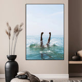 56400447-MGV-CV-24X36-Summer Splash Ocean Photography Canvas Wall Art – Vibrant Coastal Beach Vibes Decor, Fun Vacation Photo, Living Room or Bedroom