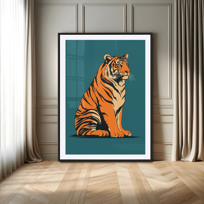 45688-MGC-FP-24x36_Black-Tiger Wall Art – Bold Jungle Cat Canvas Print, Modern Wildlife Animal Decor for Living Room, Bedroom, Office or Nature Inspired