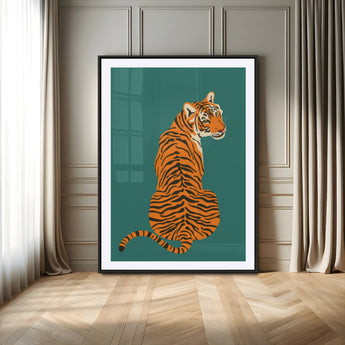 12468-MGV-CV-24X36-Tiger Wall Art – Modern Jungle Cat Canvas Print, Bold Wildlife Animal Decor for Bedroom, Office, Living Room or Nature Inspired