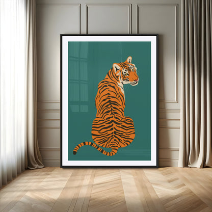 12468-MGV-CV-24X36-Tiger Wall Art – Modern Jungle Cat Canvas Print, Bold Wildlife Animal Decor for Bedroom, Office, Living Room or Nature Inspired