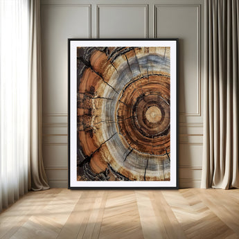 28233914-MGV-CV-24X36-Tree Rings Wall Art Canvas Print, Framed Wood Texture Art Picture Print, Rustic Pattern Perfect Rustic Organic Decor Artwork