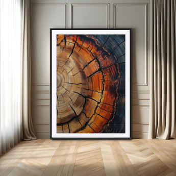 74113861-MGC-FP-24x36_Black-Tree Ring Art Wall Art Canvas Print, Framed Rustic Wood Art Art Picture Print, Timber Wall Decor Perfect Modern Rustic Decor