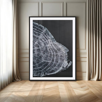 34094020-MGC-FP-24x36_Black-Tree Ring Canvas Wall Art Canvas Print, Framed Modern Rustic Decor Art Picture Print, Botanical Tree Ring Perfect Modern Rustic