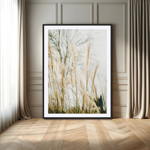 17571705-MGC-FP-24x36-Pampas Grass Wall Art Canvas Print, Framed Neutral Tones Art Picture Print, Minimalist Nature Perfect Boho Minimalist Decor