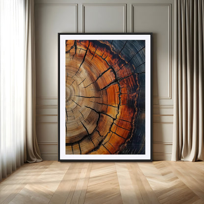87104387-MGV-CV-24X36-Wood Texture Wall Art Canvas Print, Framed Rustic Nature Art Picture Print, Earthy Tones Perfect Modern Rustic Decor Artwork
