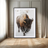 19448944-MGV-CV-24X36-Winter Wilderness Wall Art Canvas Print, Framed Brown Tones Art Picture Print, Nature Close-Up Perfect Rustic Lodge Decor Decor