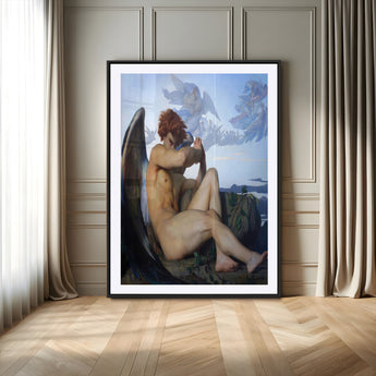 99738-MGV-CV-24X36-Fallen Angel Wall Art Canvas Print, Framed Classical Nude Art Picture Print, Renaissance Style Perfect Classical Moody Decor