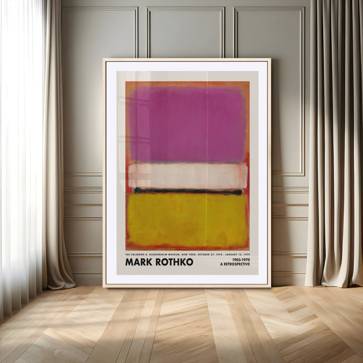 66012-MGV-CV-24X36-Mark Rothko Abstract Wall Art – Color Field Canvas Print, Modern Minimalist Painting Poster for Living Room, Office or