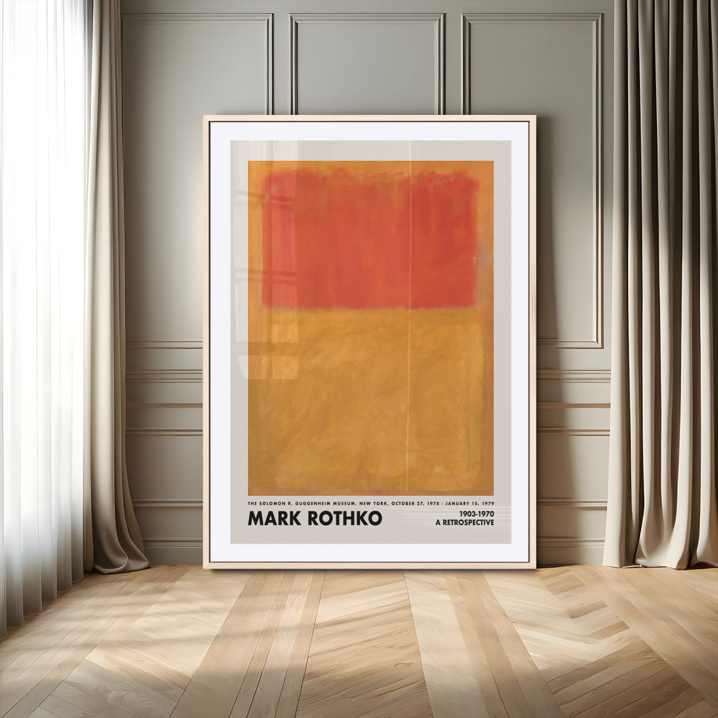 30566-MGV-CV-24X36-Mark Rothko Abstract Wall Art – Red and Orange Color Field Canvas Print and Modern Minimalist Painting Poster for Living Room,