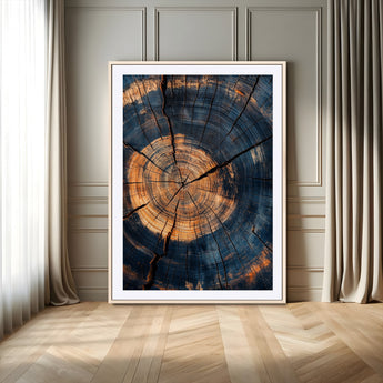 32486414-MGV-CV-24X36-Tree Rings Wall Art Canvas Print, Framed Rustic Texture Art Picture Print, Wood Grain Perfect Rustic Industrial Decor Artwork