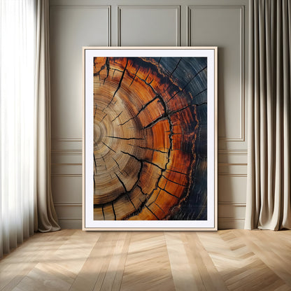 74113861-MGV-CV-24X36-Tree Ring Art Wall Art Canvas Print, Framed Rustic Wood Art Art Picture Print, Timber Wall Decor Perfect Modern Rustic Decor