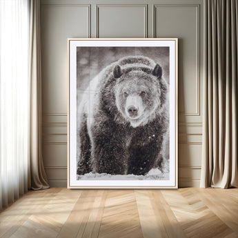 37297892-MGV-CV-24X36-Bison Portrait Wall Art Canvas Print, Framed Rustic Wall Accent Art Picture Print, Lodge Style Perfect Rustic Lodge Decor Artwork